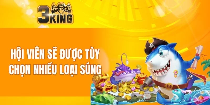 Hội viên sẽ được tùy chọn nhiều loại súng