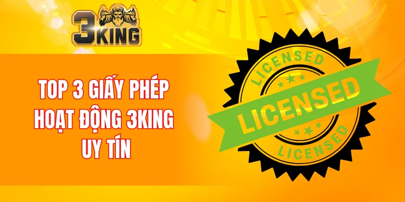 Top 3 giấy phép hoạt động 3KING uy tín